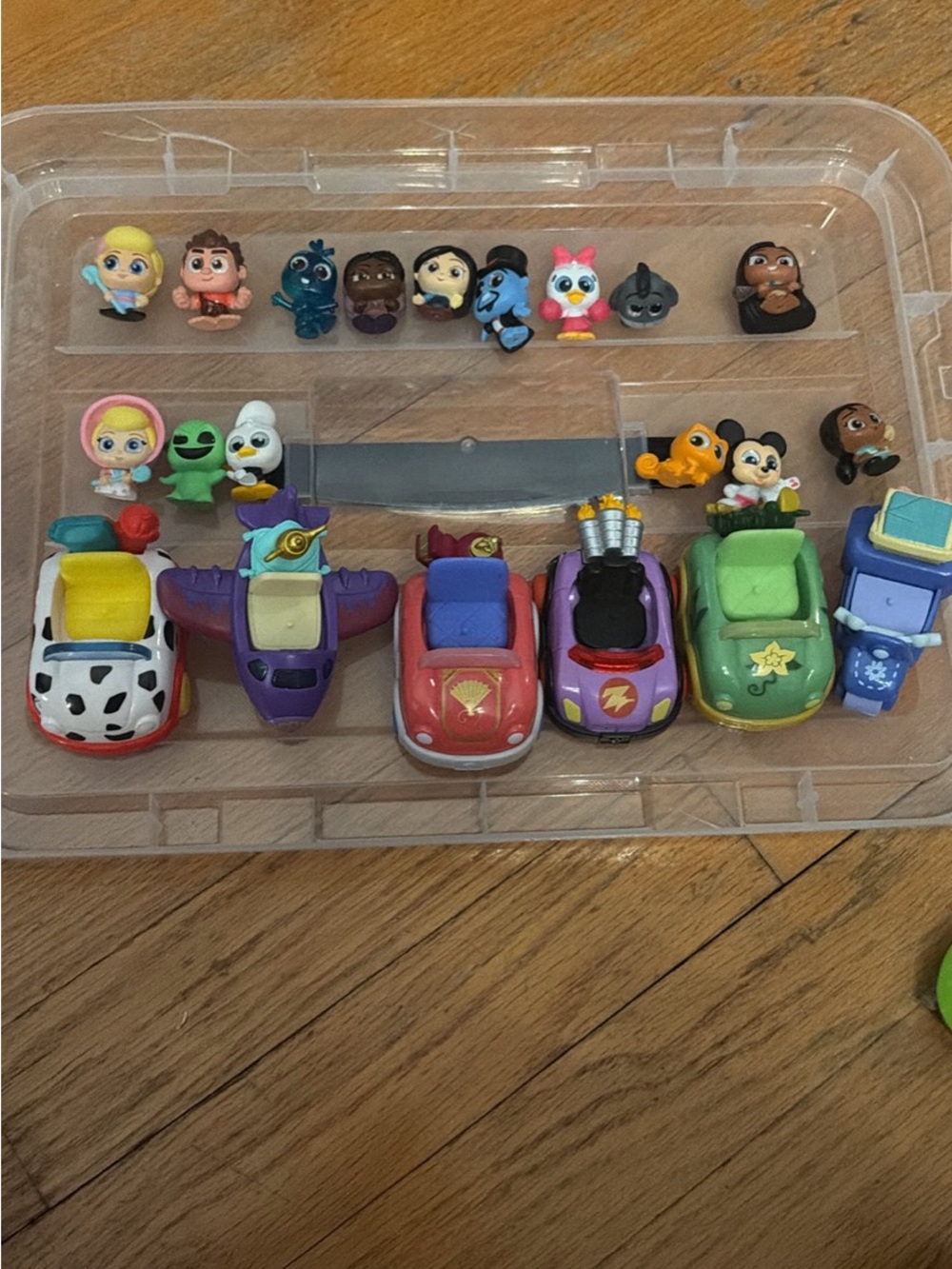Disney Mini Character Vehicles Set - Purple Red Green Blue Yellow Pink